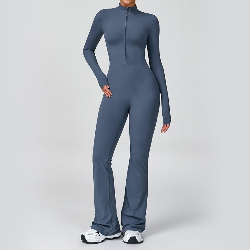 ZORY™ SculptFit Zip Flare Jumpsuit