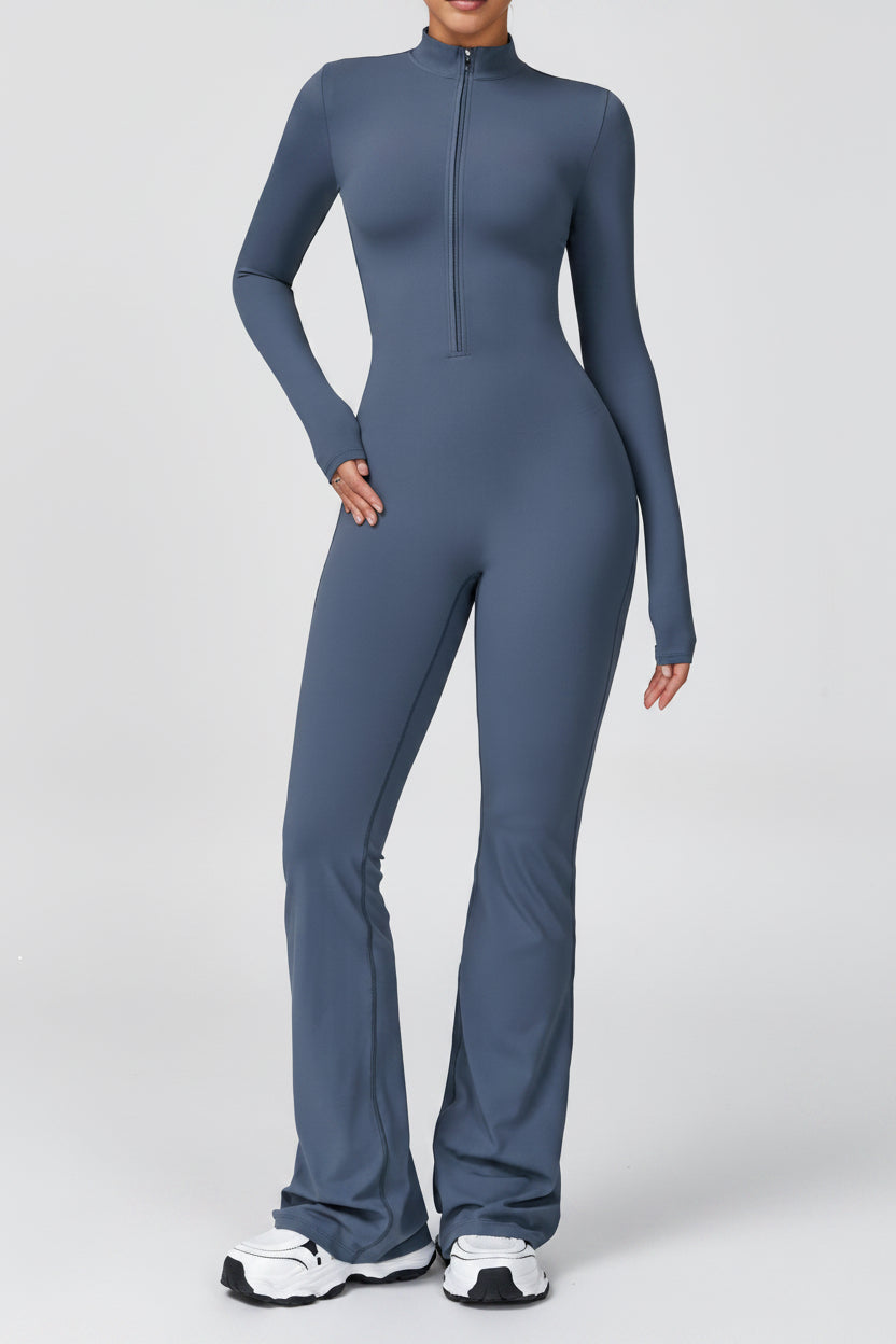 ZORY™ SculptFit Zip Flare Jumpsuit