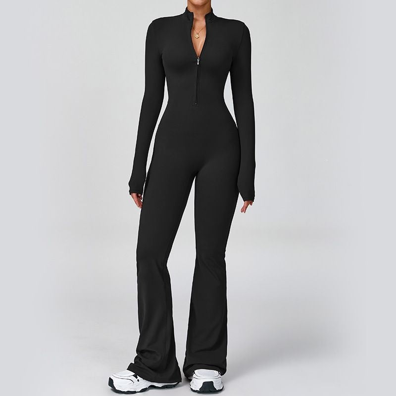 ZORY™ SculptFit Zip Flare Jumpsuit