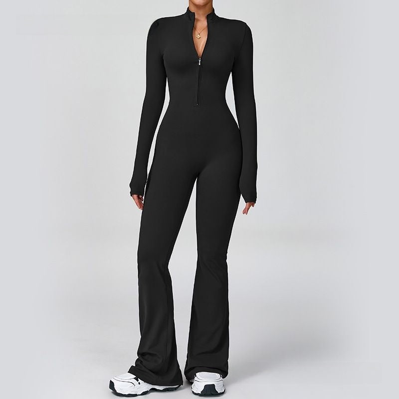 ZORY™ SculptFit Zip Flare Jumpsuit