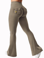 Flared Yoga Pants with Pockets