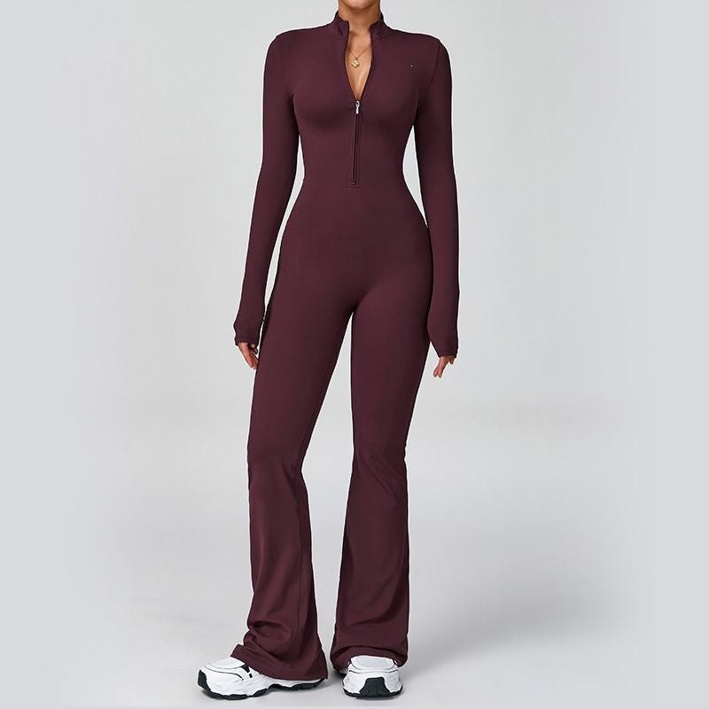 ZORY™ SculptFit Zip Flare Jumpsuit