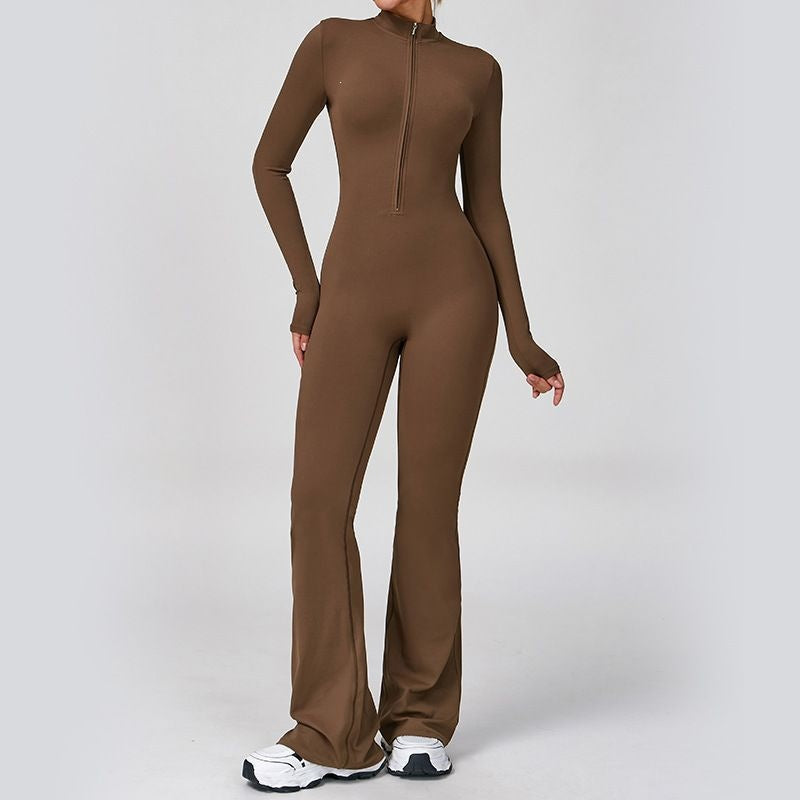 ZORY™ SculptFit Zip Flare Jumpsuit